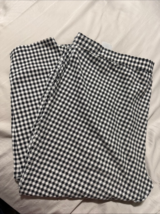 Susan Graver Pants - Susan Graver Black and White Gingham Cropped Pants
